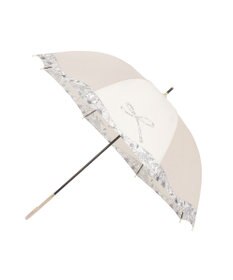 MOONBAT 【耐風傘/ジャンプ傘】ランバン オン ブルー (LANVIN en Bleu) リボン 花柄 長傘 サテンプリント