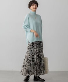 23区 S 【洗える】ハウンドトゥースアートプリント ギャザー スカート