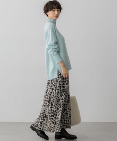 23区 S 【洗える】ハウンドトゥースアートプリント ギャザー スカート