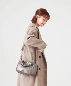 LA BAGAGERIE シープレザー ギャザーハンドル2wayラウンドトートバッグ