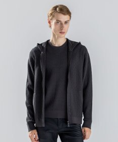 JOSEPH HOMME 【新柄】  ヴィスコースリンクス　ジップアップニットフーディー グレー系