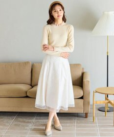 Feroux きらめきチェックフレア スカート