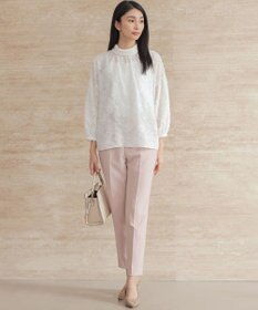 組曲 L 【KUMIKYOKU NAVY】コンフォータブルドレープ フリルテーパードパンツ