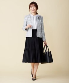 J.PRESS LADIES ファンシーツイード ノーカラー ジャケット