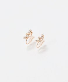 Phoebe 【金属アレルギー対応】【痛くないシリーズ】ランダムプチベゼルストーンライトフィットイヤリング　シャンパンゴールド