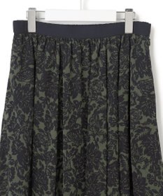 23区 【洗える】ボタニカルプリント フレア スカート