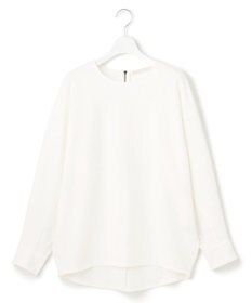 ICB L 【洗える】ジョーゼットジャージー 異素材コンビプルオーバー