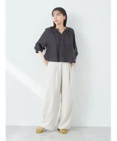 earth music&ecology 刺繍ギャザーブラウス