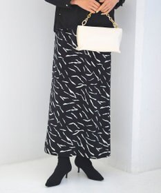 ICB 【洗える】 パウダーサテンプリント スカート