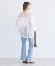 earth music&ecology レースフラワーブラウス