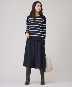 自由区 S 【洗える】コットンウールハイゲージボーダー ニット