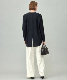 ICB L 【マシンウォッシャブル可】ライトトリコット バックスリット入り長袖プルオーバー