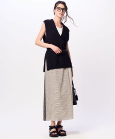 23区 【洗える】ジオメトリックパネルプリント スカート