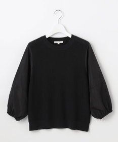 自由区 【カタログ掲載・洗える】ハイツイストコットンアセテート異素材コンビ トップス