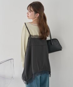 earth music&ecology 【予約】ランジェリーライクレースキャミ