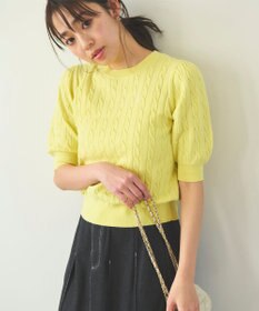 Feroux 【洗える】カラーケーブル ニット