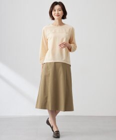 J.PRESS LADIES 【洗える】リネンツイル Aライン スカート