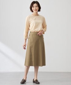 J.PRESS LADIES S 【洗える】リネンツイル Aライン スカート