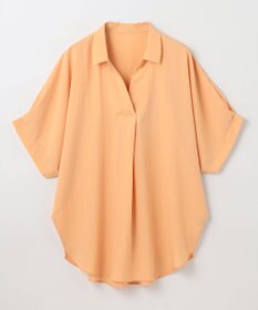 ANY 【新色追加】スキッパーネック袖タックブラウス