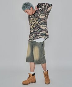 WEGO 【紐で調節可能】スーパーバギーデニムショーツ