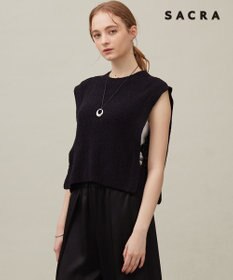 23区 【SACRA】コットンナイロンブークレ ポルカリブ ニット