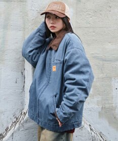WEGO 【ユニセックス着用ITEM/MLサイズ展開】ワーカーズキルティングZIPジャケット