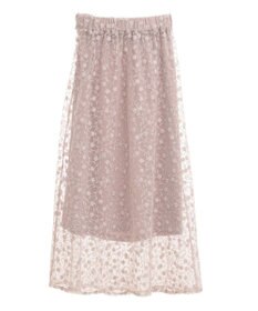 earth music&ecology シアーレースレイヤードスカート