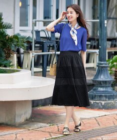 Tiaclasse L 【新色追加・洗える】幅広く活躍が期待できるレース切替スカート