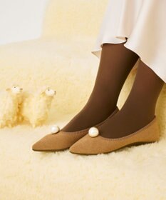 steppi 【洗える/防臭】パール付 メリノウール ポインテッドパンプス