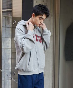 WEGO 【ユニセックス着用ITEM】ワッペンロゴZIPパーカー