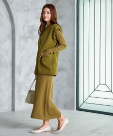 Tiaclasse 【2点セット】Wフェイスニットベスト＆ニットワンピース