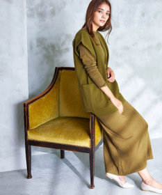 Tiaclasse 【2点セット】Wフェイスニットベスト＆ニットワンピース