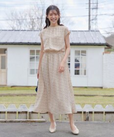 Tiaclasse 【洗える】花柄フレンチスリーブワンピース