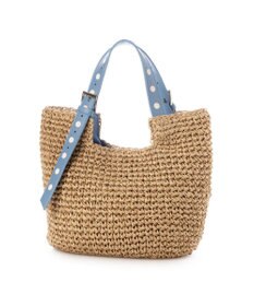 UNBILLION カシュカシュ cachecache / ドット刺繍ハンドル手編みトート