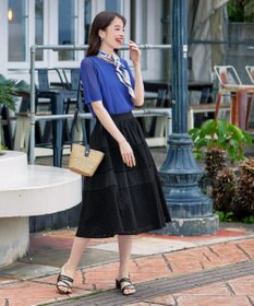 Tiaclasse L 【新色追加・洗える】幅広く活躍が期待できるレース切替スカート