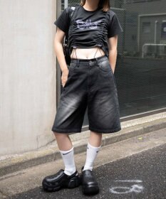 WEGO 【新色追加】ヴィンテージウォッシュデニムハーフパンツ