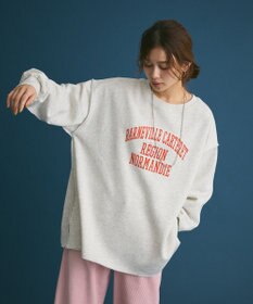 Green Parks 裏起毛配色ステッチロゴチュニック