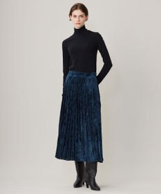 ICB 【洗える】 シアーベルベット プリーツスカート