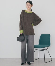 AMERICAN HOLIC 起毛バイカラーニットプルオーバー