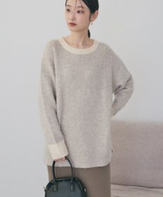 AMERICAN HOLIC 起毛バイカラーニットプルオーバー