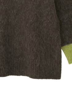 AMERICAN HOLIC 起毛バイカラーニットプルオーバー