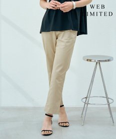 J.PRESS LADIES 【WEB限定・洗える】シャンブレーサテン テーパード パンツ