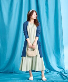 Tiaclasse L 【洗える新色追加・洗える】サマーニットフードロングカーディガン