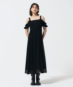 GRACE CONTINENTAL ドットジャガードノースリーブワンピース