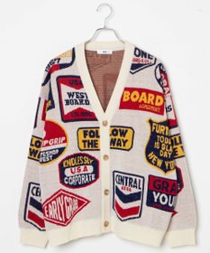 WEGO ルーズフィット総柄カーディガン