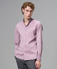 JOSEPH HOMME 新柄【オリジナル素材】ラティスジャガードストレッチ　ウィングカラーシャツ ピンク系