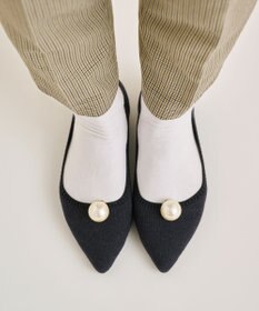 steppi 【洗える/防臭】パール付 メリノウール ポインテッドパンプス