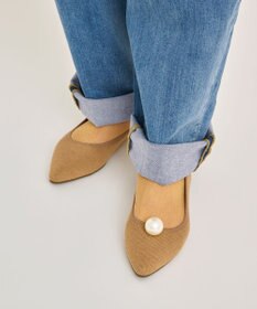 steppi 【洗える/防臭】パール付 メリノウール ポインテッドパンプス