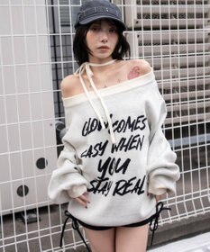 WEGO 2WAYショルダーリボンニット