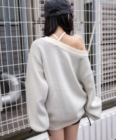 WEGO 2WAYショルダーリボンニット